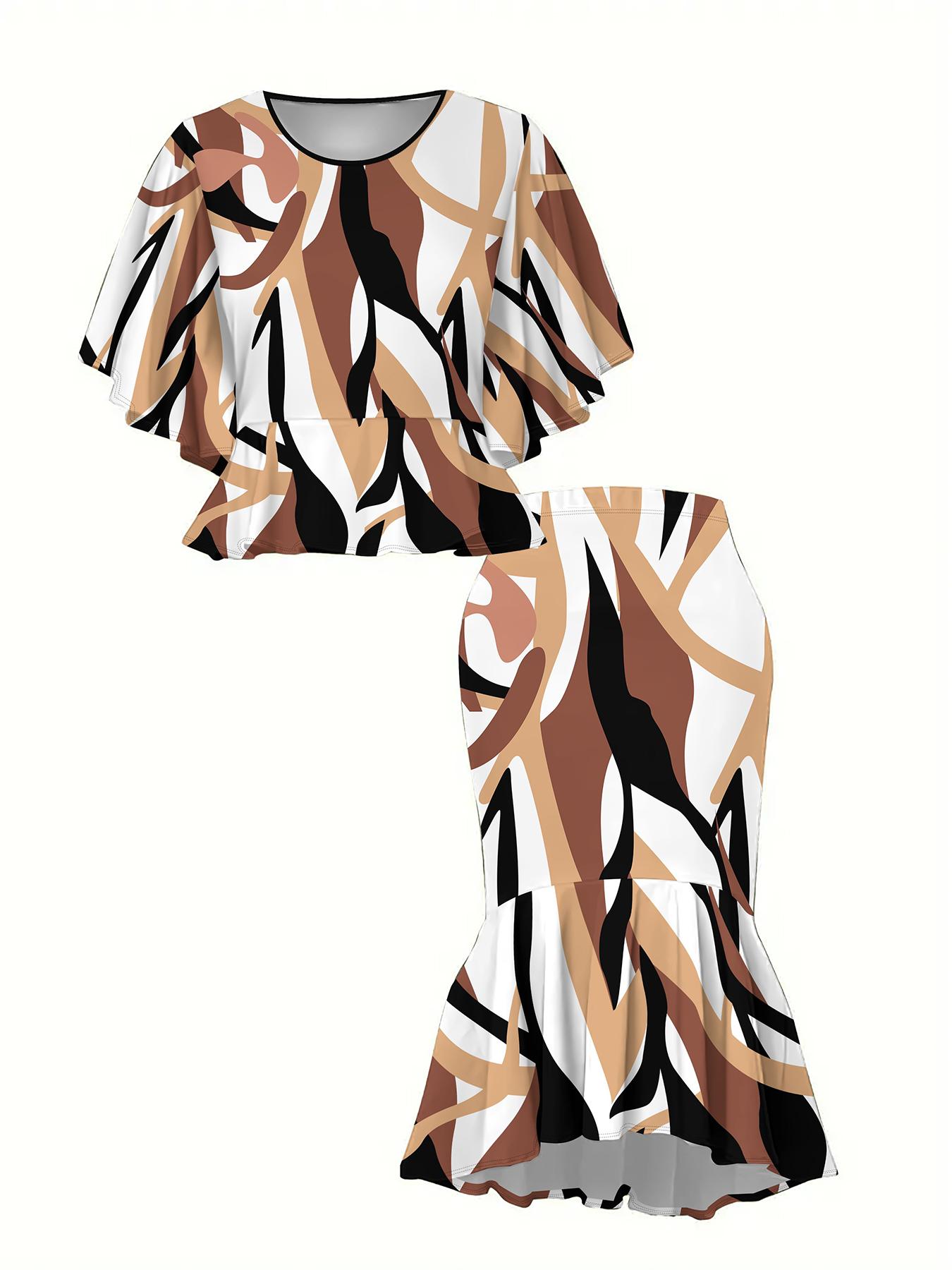 

Классический тотемный женский принт, напечатанный на 3D-принтере, Модный большого размера, Элегантный, Универсальный для всех сезонов. Футболка, Юбка и Комплект, Модный Стиль 1XL оранжевый