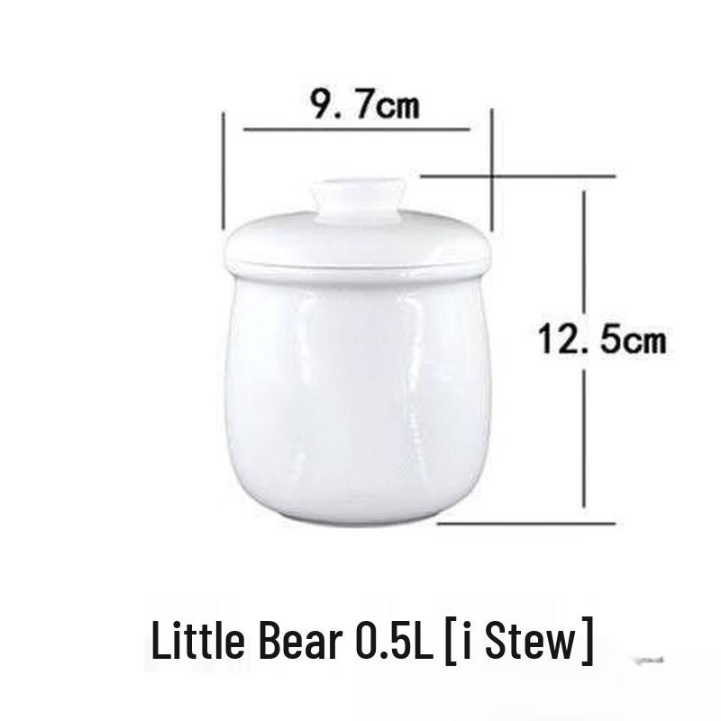 ZISIZ Ceramic Electric Stew Pot 0.5L Inner Pot with Lid (2-Pack)