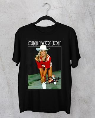 NEW Olivia Newton-John Signature Black T-shirt Unisex All Sizes Unisex T-Shirt