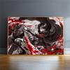 Solid Wood Frame Wall Art Attack On Titan Canvas Paintings Modular Levi Ackerman Pictures HD Printed Anime Poster Living Room Home Decor