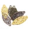 Kupfer Bronze Gold Farbe Verbinder Blumenmuster Filigran Wraps Legierung Verzierungen Bastelschmuck DIY Zubehör 80x35mm