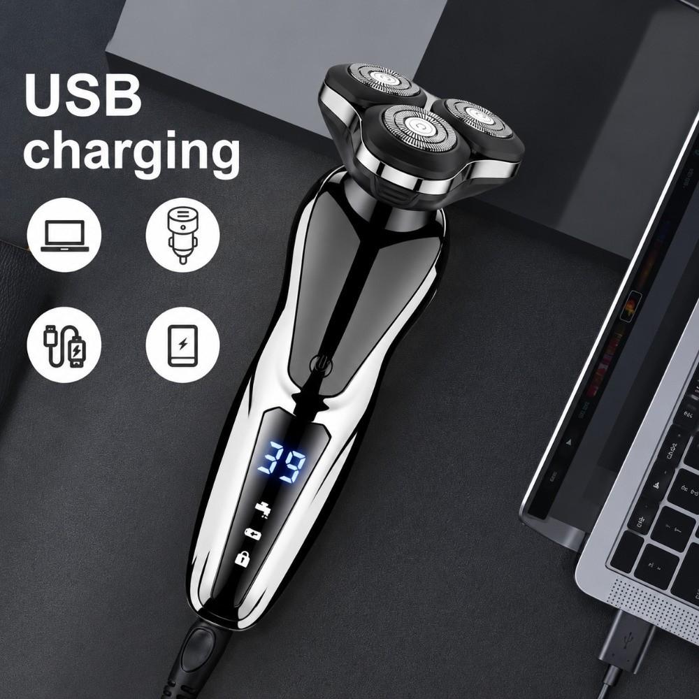 LCD Display Electric Shaver Triple Shaving Heads 4 In 1 Shaver Beard Trimmer Hair Cutting