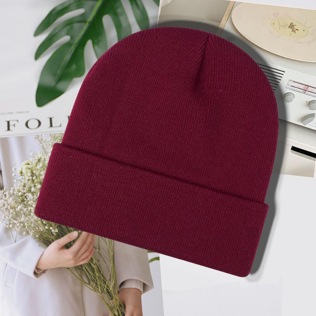 Winter Warm Skull Cap Soft Beanie Hat Thick Breathable Waterproof 100% Acrylic Watch Cap for Skiing Travel Cycling Outdoor Use