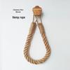 Hemp Rope Tissue Holder: Solid Wood & Cotton Woven Towel Rack, Creative No-Drill Roll Paper & Face Towel Storage Shelf