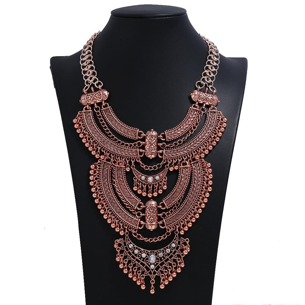 Long Necklace Vintage Multi Layered Collarbone Chain For Fashion Enthusiasts