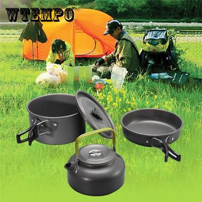 Picnic Cooking Utensils Camping Cookware Set Hiking Durable 3Pcs/set Aluminum Alloy