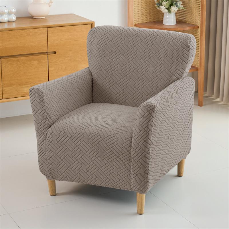 1 Stück Elastische Röhrensofa-Abdeckung Jacquard Einzel-Clubstuhl-Abdeckungen Einfarbige Sofa-Sessel-Schutzbezüge für Bartresen Wohnzimmer