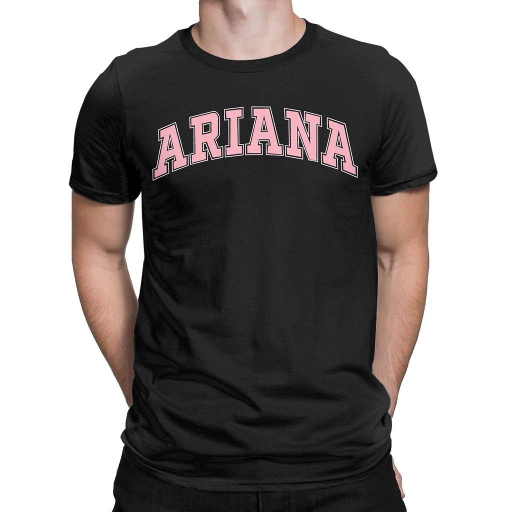 Ariana Grande Pink Logo Men's T Shirt Fun Tees Short Sleeve O Neck T-Shirt Pure Cotton Plus Size Tops