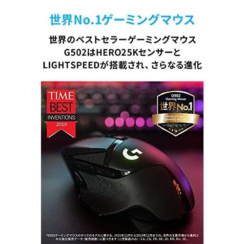 Logitech G Gaming Mouse G502WL LIGHTSPEED Wireless Gaming Mouse HERO 25K Sensor LIGHTSYNC RGB 11 Program Buttons POWERPLAY Wireless Charging Compatibl