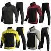 Men's Contrast Color Sweater Two-piece Hooded Autumn Jacket Sportswear Casual Clothes Suit