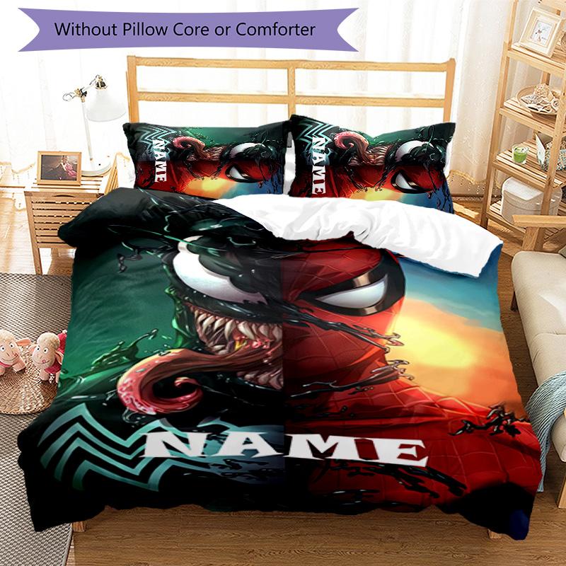 3pcs Spider Man3 Cover Set - Personalized Name, HD Printed Bedding with 1 Cover and 2 Pillowcases - Perfect for Home Decor, Easy Care