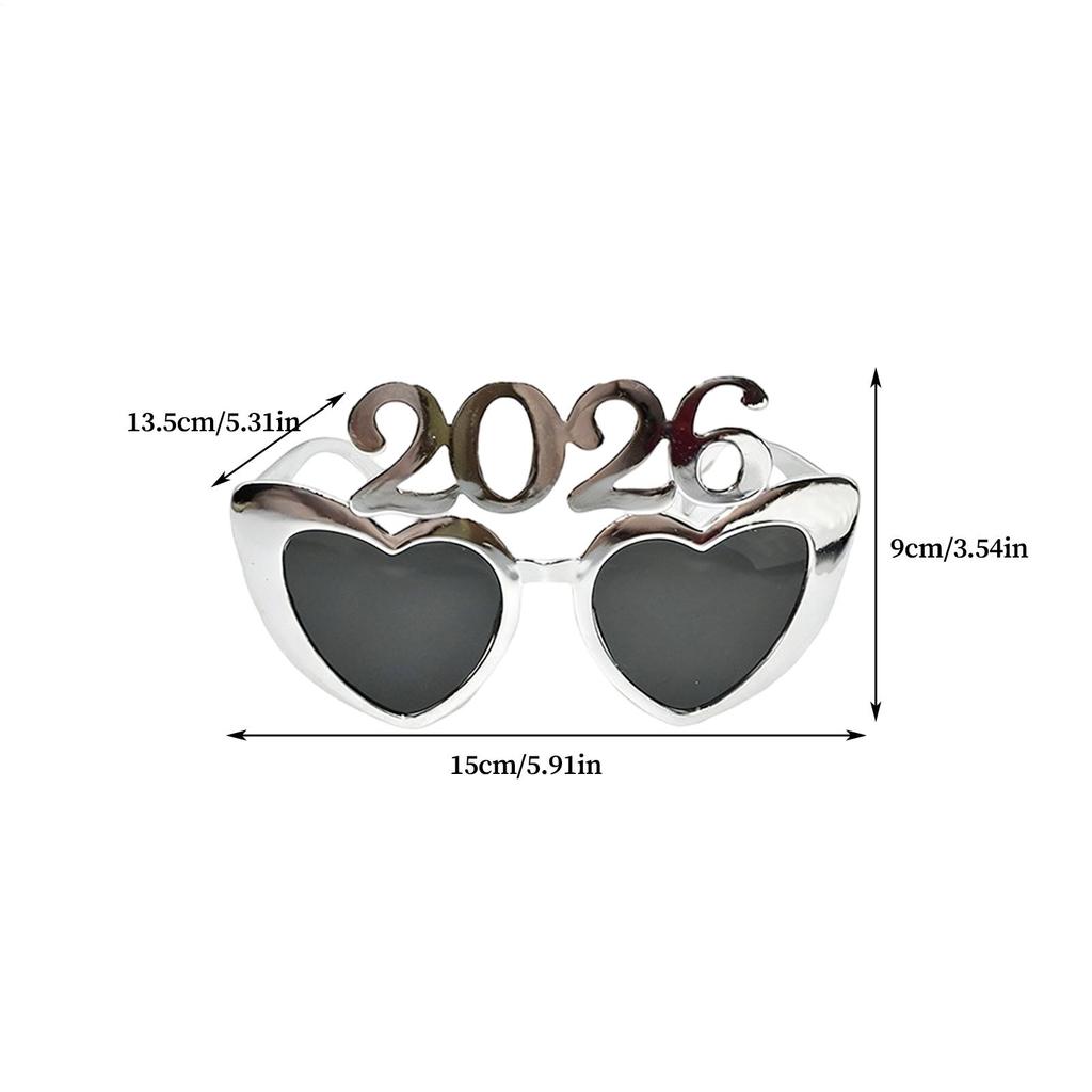 New Years Eve Glasses Heart Shape Photo Booth Props New Year Eyeglasses For Holiday Masquerade Carnivals Teen Adults Celebration