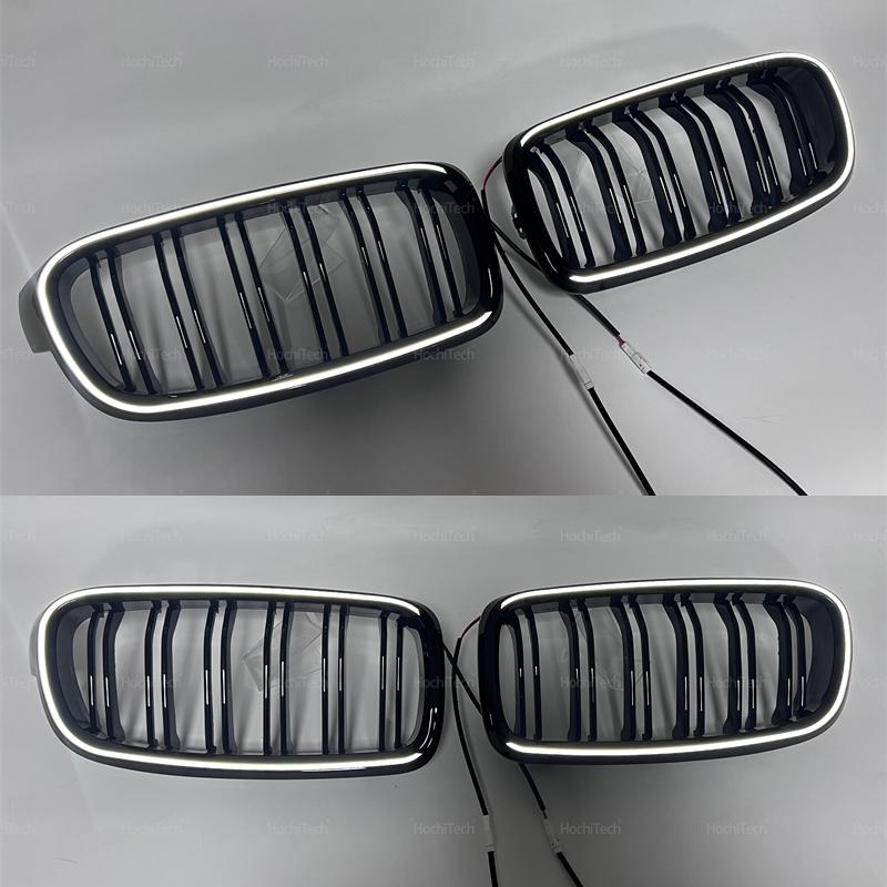 LED Light Front Bumper Racing Grille Grill For BMW 3 Series F30 F31 320i 330i 335i 2012-2019 1 Pair Gloss Black Kidney Grills