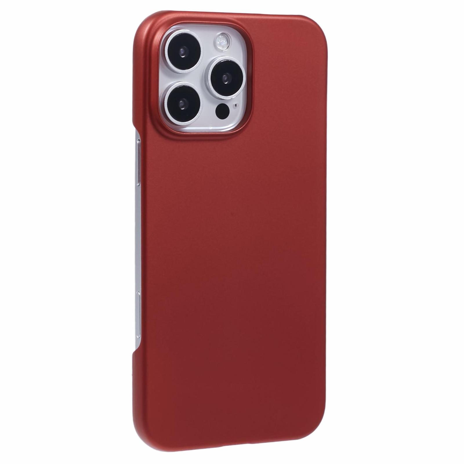 

For iPhone 16 Pro Case PC Matte Skin-Touch Antifinger-Print Phone Back Cover Red