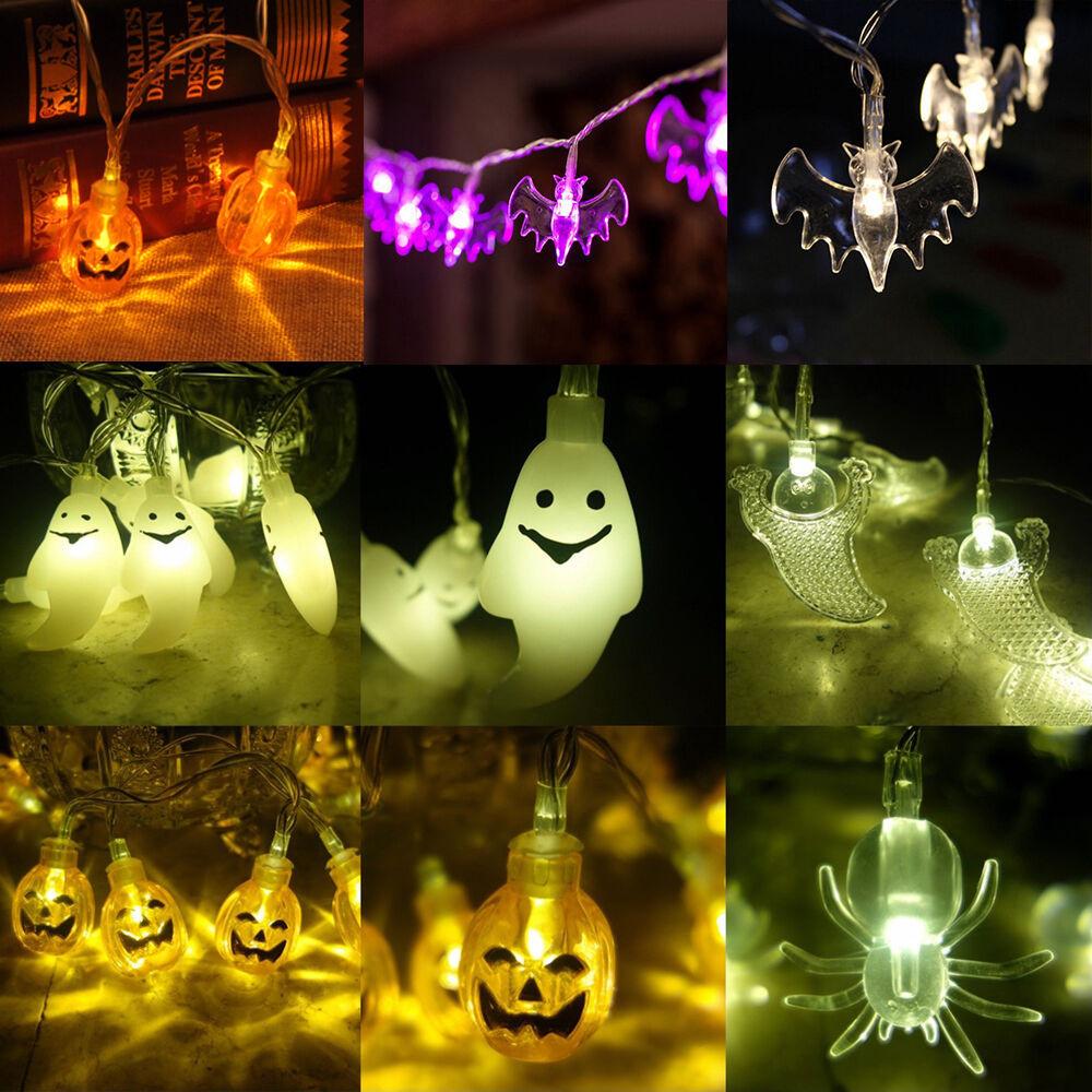 Enchanting Halloween Led String Lights Featuring Whimsical Pumpkins Spiders Skeletons For Festive Window Decor