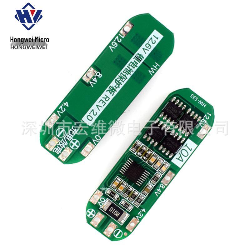 3-Cell 18650 Lithium Battery Protection IC Board, 11.1V-12.6V, 10A Current
