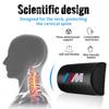 KSMH6 Car Sticker Pressure Relief Massage Headrest Pillow Soft Elastic Carbon Fiber Car Neck Pillow Comfortable For BMW M Accessory