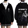 Ado World Tour 2025 Hibana Zipper Hoodie Men Women Clothing Fashion Japanese Style Streetwear Unisex Casual Fleece Zip Up Jacket