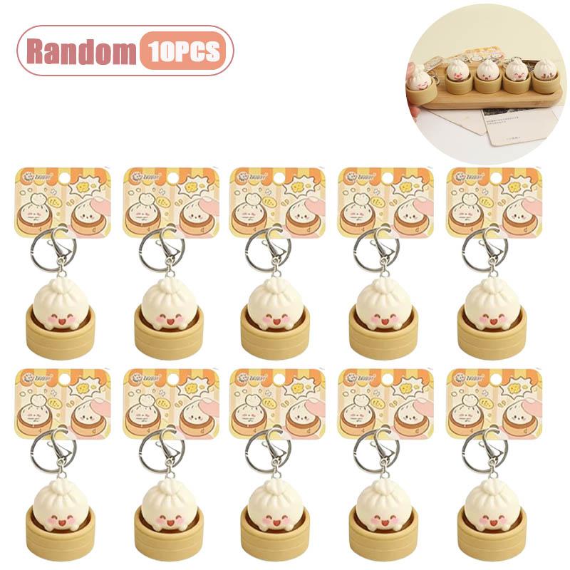 1-20PCS Simulated Steamed Bun Squishy Keychain Toy Slow Rising Stress Relief Decompression Fidget Pendant for Adults