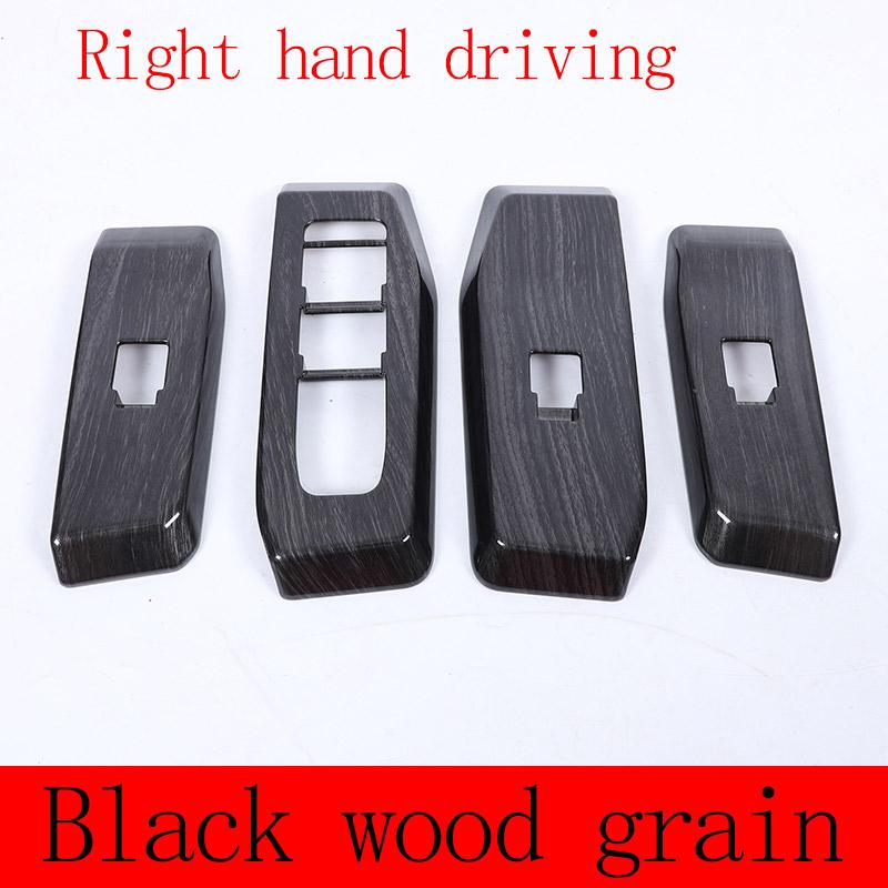 For Toyota Land Cruiser Prado 2024 ABS Carbon Fiber Car Glass Lift Button Decorative Frame Car Interior Accessories