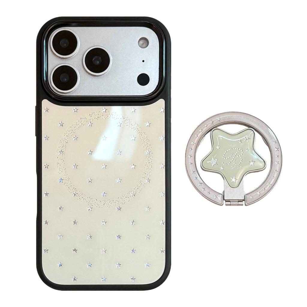 Summer Qingti Star Apple 17promax mobile phone case iphone16 gilt magnetic suction bracket 15 suitable for fresh