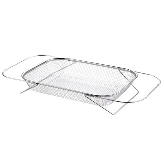 Stainless Steel Expandable Sink Colander with Mesh Design and Extendable Handles for Versatile Straining