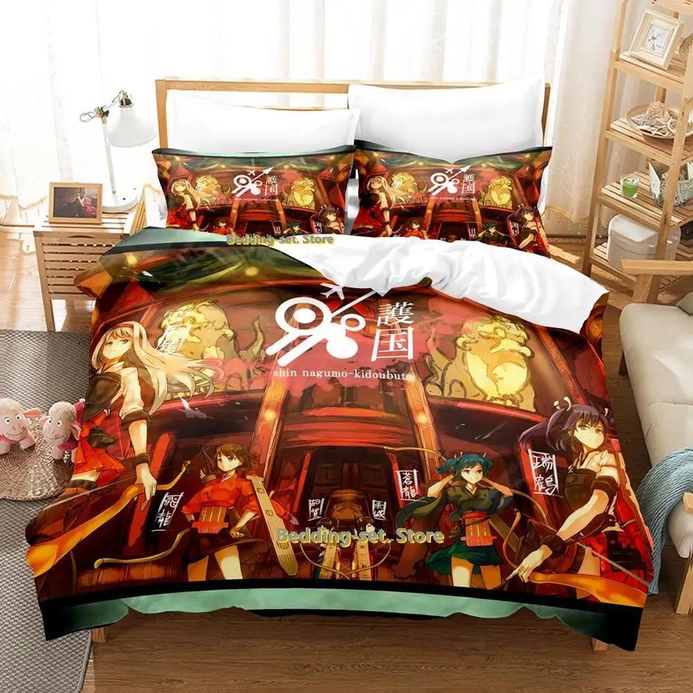 Kantai Collection Anime Bedding Set Single Twin Full Queen King Size Duvet Cover for Adult Kid Bedroom