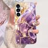 Luksusowe etui na telefon fioletowo-złote wirujące szkło s26 ultra case s25 ultra case dla Samsung Galaxy S26 S25 S24 S23 S22 FE Ultra Plus