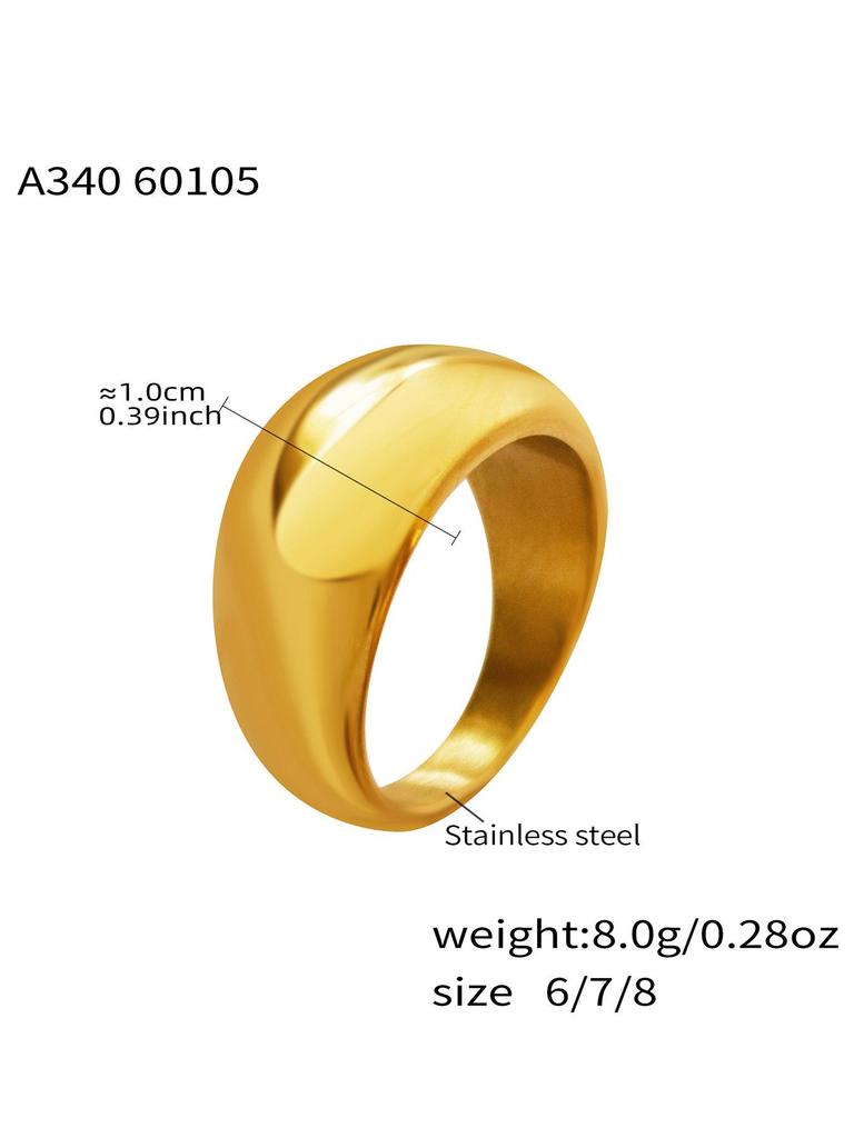 Geometric Curved Smooth Band: Fashionable Heavy Workmanship Ring for Women - Cold Style Index Finger Accessory