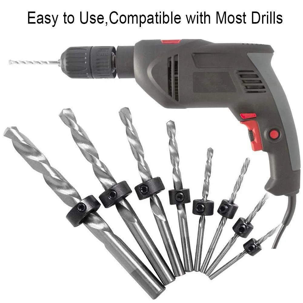 Justerbart borrstopparkrage set med sexkantnyckel Borrstoppring Bitpositionerare Träbearbetningsverktyg