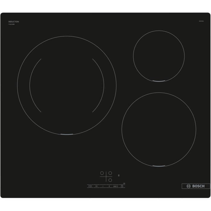 Induction Hob 60cm - BOSCH PUJ611BB5E SER4 Black - 3 Zones - L592xP522 Mm