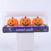 Set of 3 Halloween Themed Candle Ornaments Funny Black Cats Skull Pumpkin Witches Shape Candle for Home and Party Decors