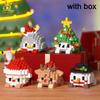 HUIQIBAO MOC Christmas Model Elk Deer Santa Claus Building Block City Snow House Xmas Tree Bricks Set Toy for Children Kids Gift