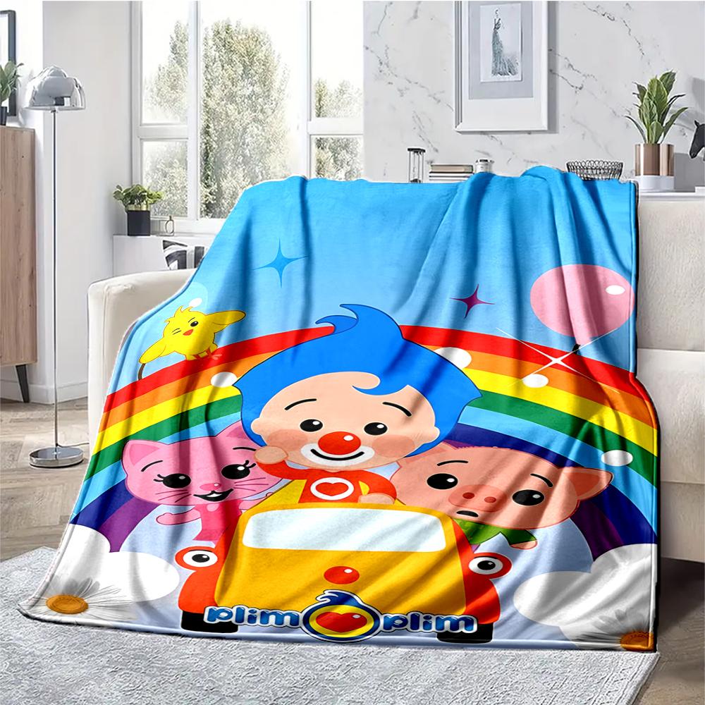 Coperta stampata a tema Plim Plim - Perfetta per divano, letto, viaggi e uso all'aperto | Lavabile in lavatrice, accogliente e resistente.