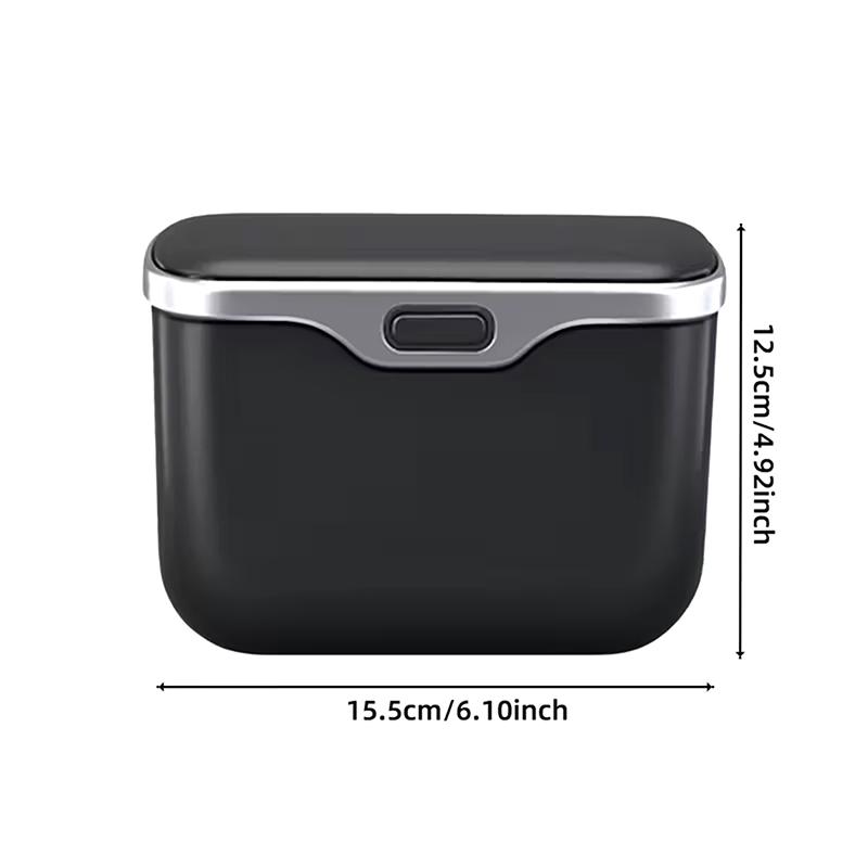 1pc Multifunctional ABS Car Trash Can - Universal Dry Wet Dual-Use Garbage Bin for Car Interior Storage