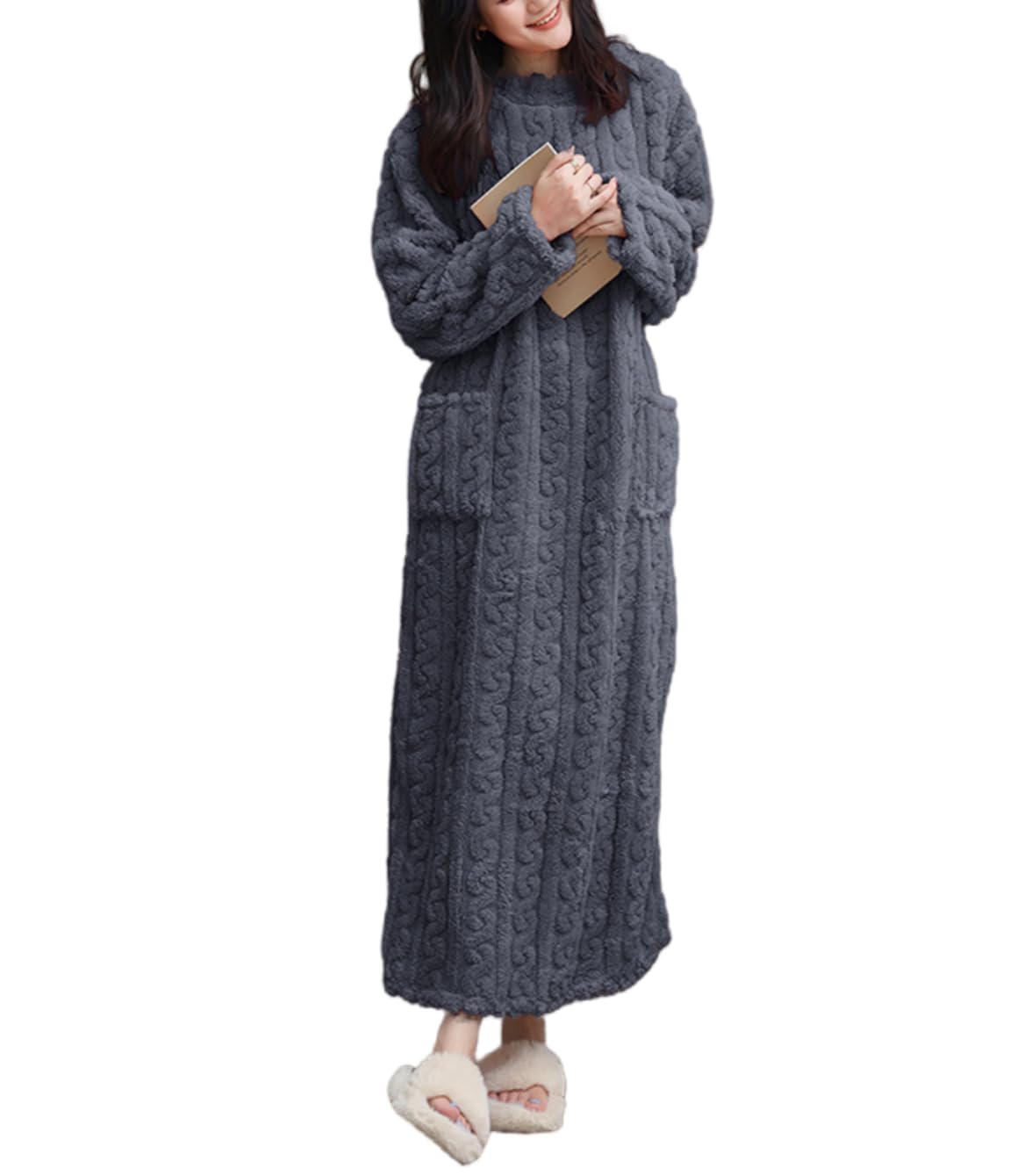 

Fluffy for and Cold Weather Protection Free [Newsight] Pajamas/Rompers Fall/Winter, Loungewear, (JP, Alphabet, Size, Gray)