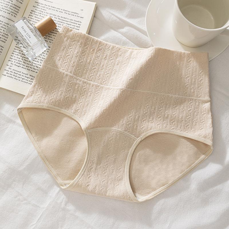 Damen Frühling und Herbst Baumwolle Hohe Taille Bauchweg 10A Antibakteriell Verlängerter Schritt Slips