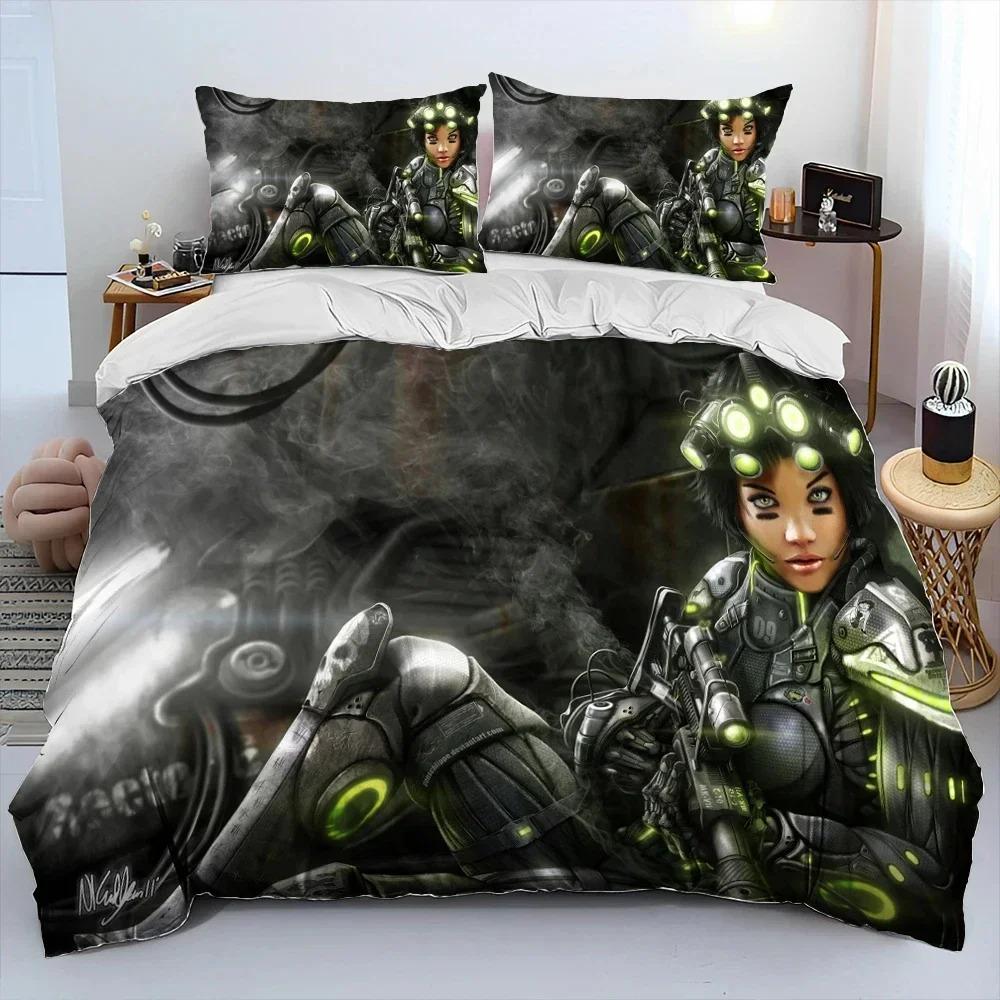 3D HD StarCraft Game Gamer PC Comforter Bedding Set,Duvet Cover Bed Set Quilt Cover Pillowcase,king Queen Size Bedding Set Kids Tool