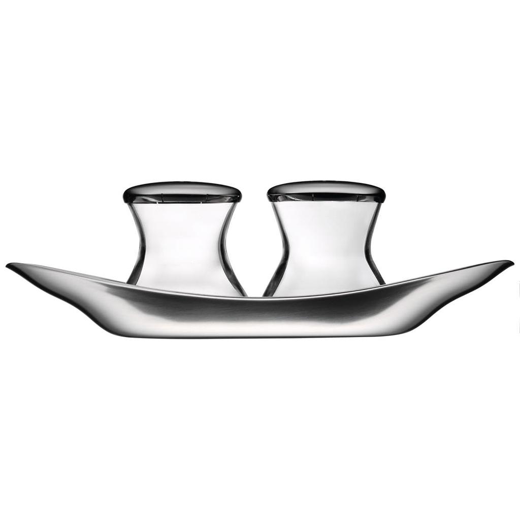 WMF Salt & Pepper Wagenfeld with Stainless Steel Tray (W0660079990)