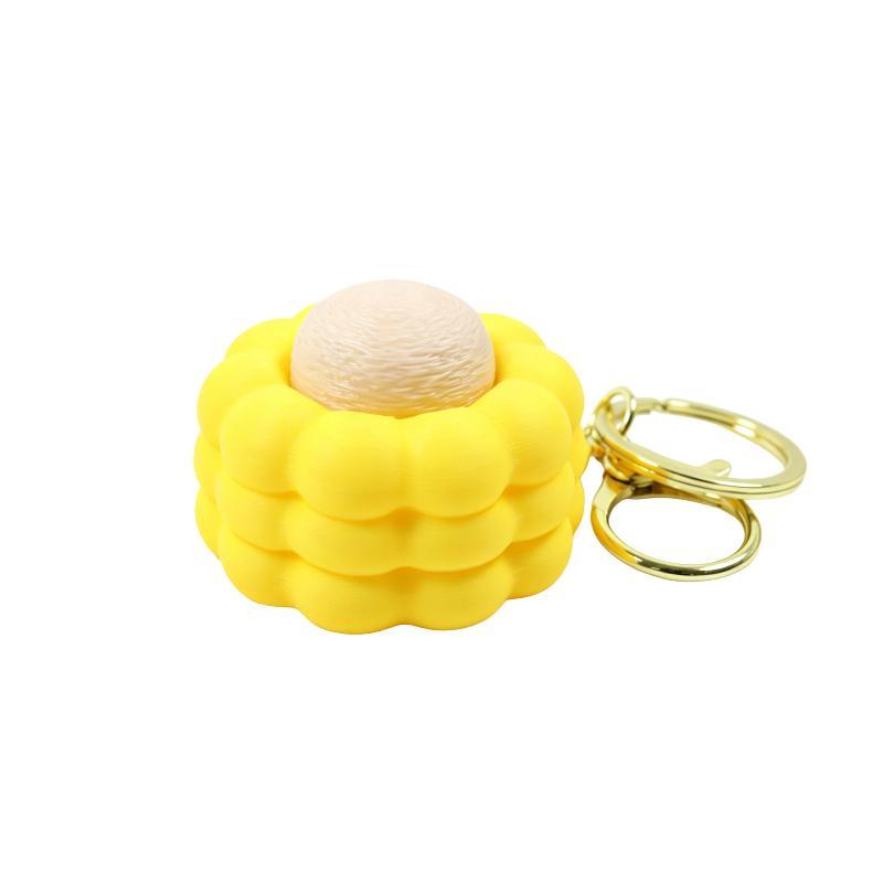 3D Printed Corn Clicker Keychain Durable Stress Relief Fidget Toy Crisp Click Sound for ADHD Kids Adults Relaxing