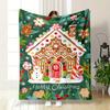 Gingerbread House Snowman Christmas Blanket Bedroom Blanket for Livingroom Couch Lunch Break Soft Throw for Friend's Festival Gift