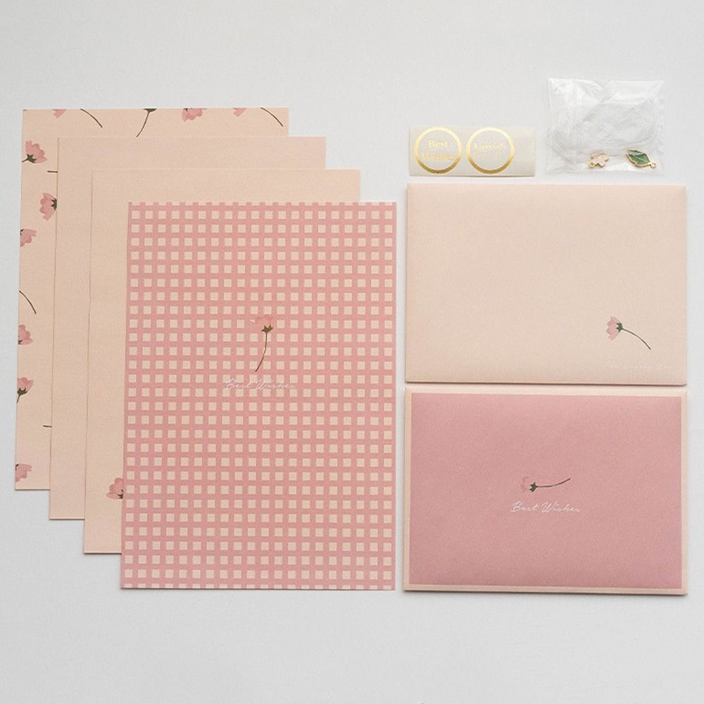 DIY Postcard Floral Envelopes with Stickers Letter Writing Paper Letter Pads  Stationery