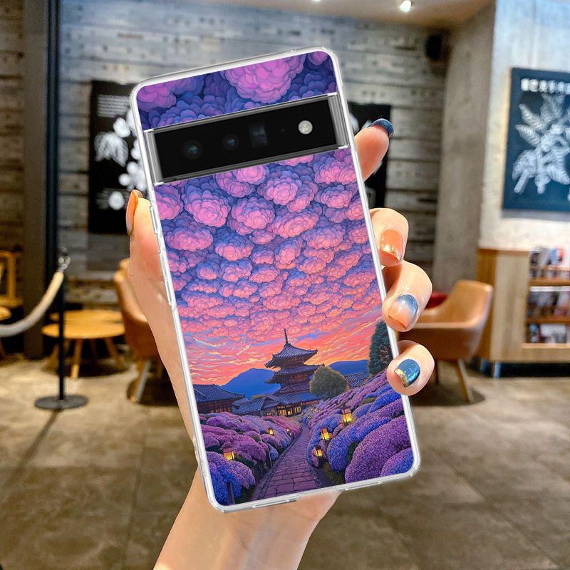 Phone Case For Google Pixel 9 8 7 6 9A 8A 7A 6A 5 4 5A 4A 3A Pro XL Soft TPU Cover Landscape Japan Series Aestheticism Scenery