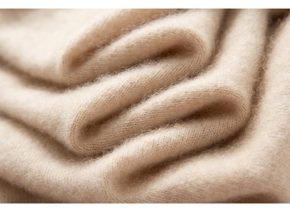 Women's Pure Cashmere Round Neck Cardigan - Autumn/Winter Loose Fit, Solid Color Knitted Sweater Coat