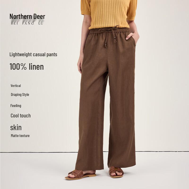 Northern Deer 100% Linen Regular Top L