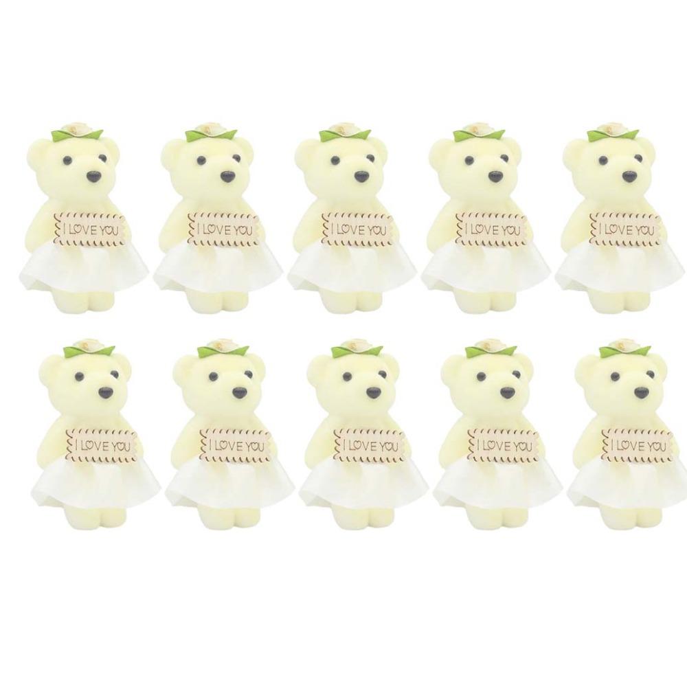 10 adet/takım Peluş Bebek Ayı Peluş Köpük Oyuncaklar Köpük Ayı Karikatür Buket Bebek Sevgililer Günü