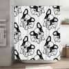 Animal Print Shower Curtain Waterproof Fabric Dog Pattern Black White Bathroom Decor Customizable Size