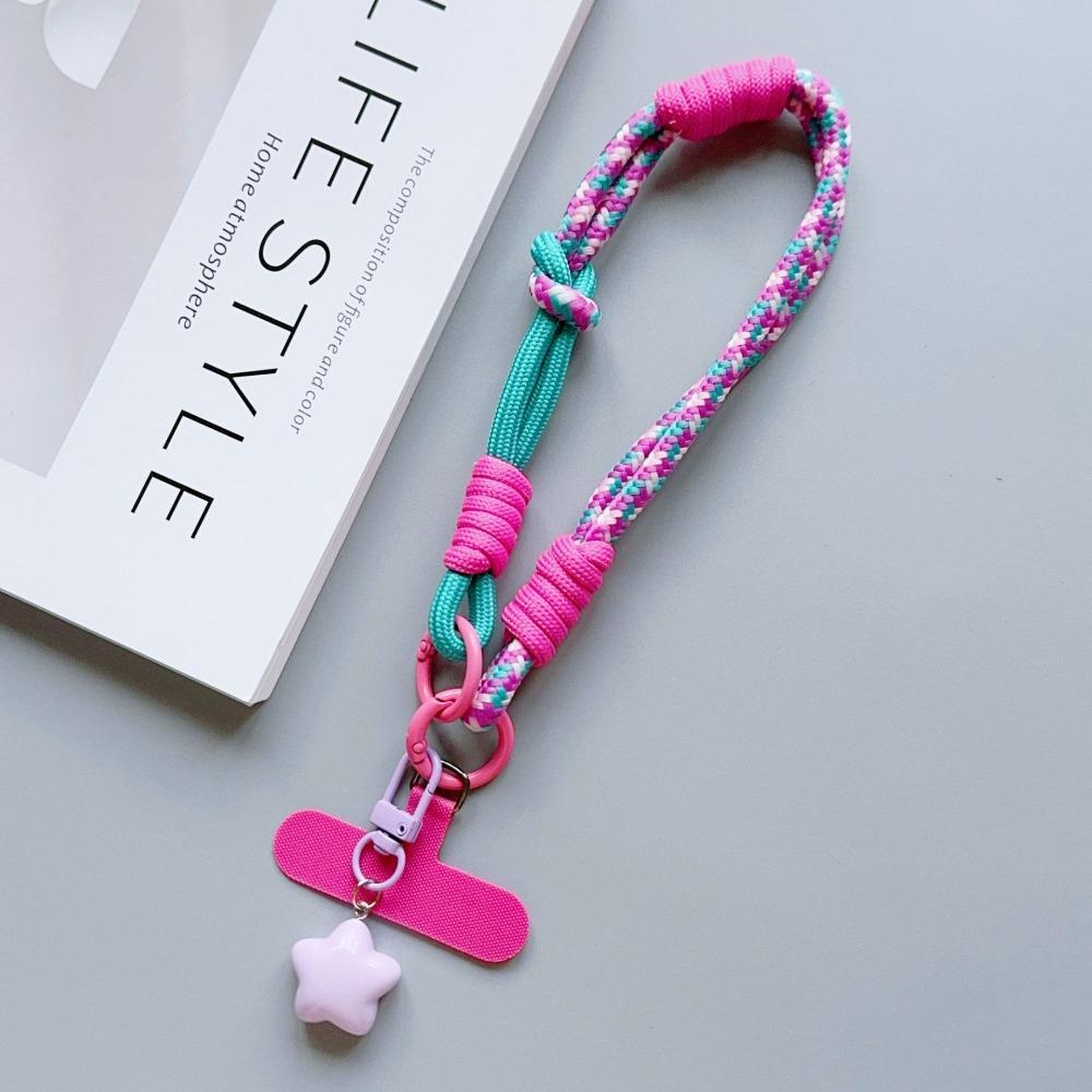 Dopamine Colorful Mobile Phone Hanging Rope Dual Purpose Short Braided Rope  Men and Women
