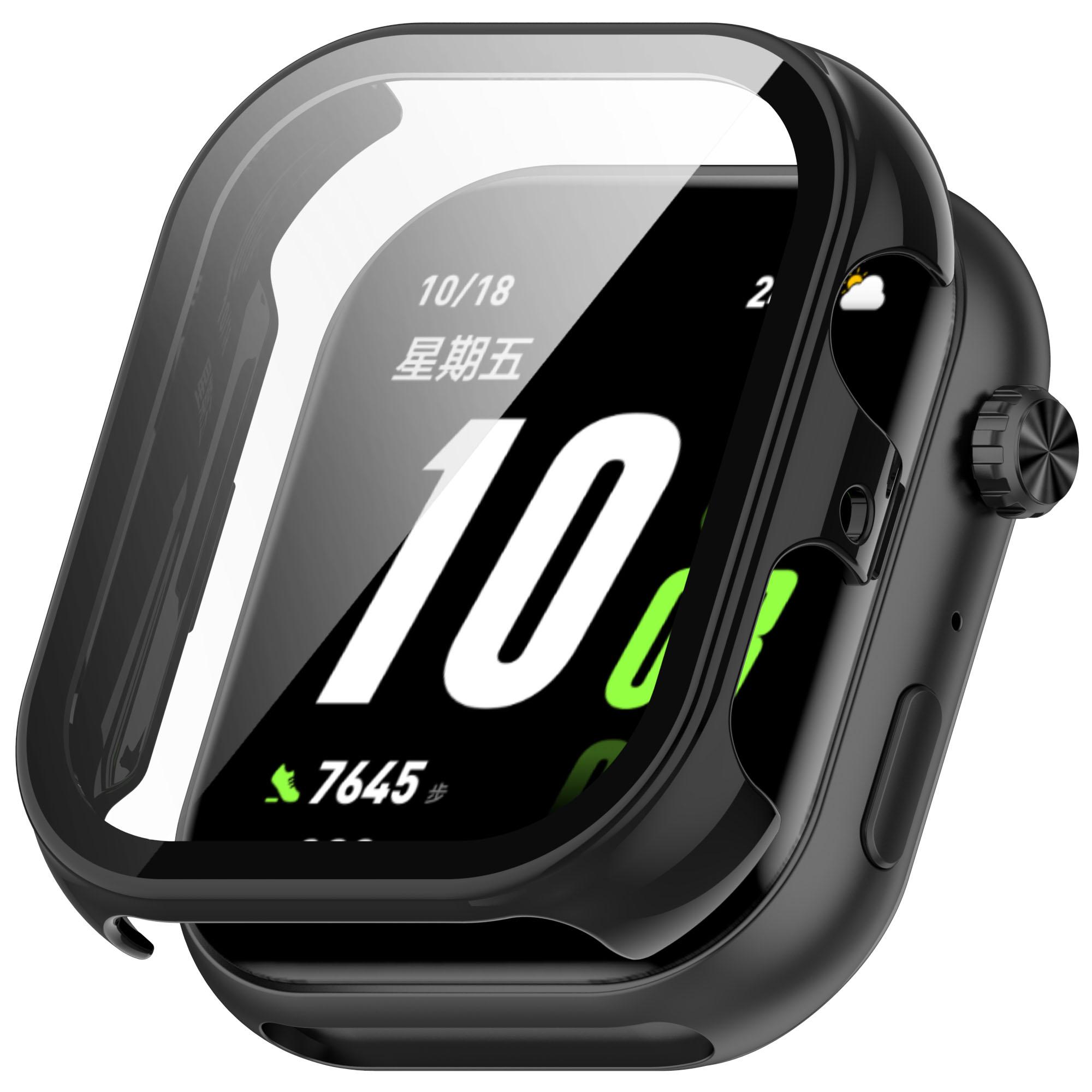 

For Honor Choice ROSSINI 2i Watch Case PC Frame Cover with Tempered Glass Screen Film Black