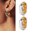 Advanced light luxury two-color earrings, high-quality retro accessories, European and American new gold-plated copper earrings